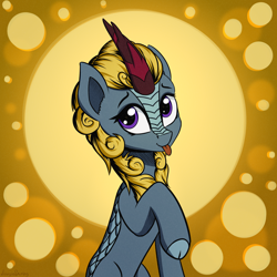 Size: 3000x3000 | Tagged: safe, artist:adagiostring, imported from derpibooru, winter flame, kirin, :p, background kirin, cute, female, my little pony, solo, tongue out