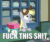 Size: 324x273 | Tagged: safe, edit, edited screencap, imported from derpibooru, screencap, derpy hooves, gabby, dragon dropped, animated, caption, female, fuck this shit i'm out, image macro, nope, offscreen character, post office, text, vulgar