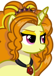 Size: 784x1100 | Tagged: safe, artist:rainbow eevee, imported from derpibooru, adagio dazzle, pony, unicorn, equestria girls, equestria girls ponified, female, headband, jewelry, lidded eyes, necklace, ponified, simple background, solo, transparent background