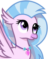 Size: 789x958 | Tagged: safe, artist:rainbow eevee, imported from derpibooru, silverstream, classical hippogriff, hippogriff, birb, cute, diastreamies, female, jewelry, looking up, necklace, simple background, solo, transparent background
