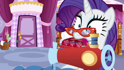 Size: 1280x720 | Tagged: safe, imported from derpibooru, screencap, rarity, yona, she's all yak, sewing machine