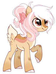 Size: 2275x2986 | Tagged: safe, artist:emberslament, imported from derpibooru, oc, oc only, oc:cinnamon rose, deer pony, original species, bow, cute, hair bow, heart eyes, ocbetes, simple background, solo, transparent background, wingding eyes