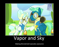 Size: 1075x860 | Tagged: safe, artist:thejboy88, imported from derpibooru, sky stinger, vapor trail, pegasus, pony, demotivational poster, female, male, mare, meme, shipping, stallion, straight, vaporsky, wing hole