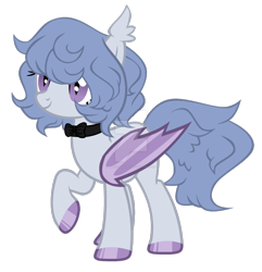 Size: 1280x1326 | Tagged: safe, artist:magicdarkart, imported from derpibooru, oc, oc only, bat pony, pony, bowtie, deviantart watermark, female, mare, obtrusive watermark, simple background, solo, transparent background, watermark