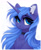 Size: 1566x1923 | Tagged: dead source, safe, artist:vird-gi, imported from derpibooru, princess luna, alicorn, pony, chest fluff, cute, ear fluff, female, looking at you, lunabetes, mare, missing accessory, solo