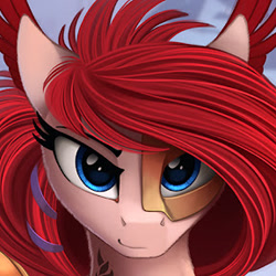 Size: 288x288 | Tagged: safe, artist:yakovlev-vad, imported from derpibooru, oc, oc only, pony, cropped, looking at you, mask, smiling, smirk, solo