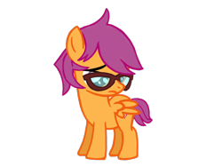 Size: 1024x768 | Tagged: safe, artist:turnaboutart, imported from derpibooru, scootaloo, pegasus, pony, base used, colt, cutie mark, female, filly, glasses, looking down, male, rule 63, sad, scooteroll, simple background, the cmc's cutie marks, transparent background