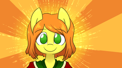 Size: 3840x2160 | Tagged: safe, artist:spheedc, imported from derpibooru, oc, oc only, oc:sweet corn, earth pony, pony, clothes, cute, digital art, female, halo, head shot, light, mare, ocbetes, solo, sunburst background