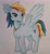 Size: 2734x2950 | Tagged: safe, artist:saekato, artist:xalaris, imported from derpibooru, rainbow dash, pegasus, pony, female, solo, traditional art, wings