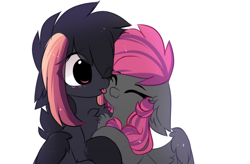 Size: 1108x726 | Tagged: safe, artist:little-sketches, artist:php146, imported from derpibooru, oc, oc only, oc:ayaka, oc:flower heart, pegasus, pony, alternate design, female, mare, ponified, simple background, species swap, tongue out, white background
