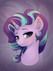 Size: 1280x1707 | Tagged: safe, artist:php145, artist:reterica, imported from derpibooru, starlight glimmer, pony, unicorn, blushing, bust, chest fluff, cute, ear fluff, female, glimmerbetes, looking at you, mare, portrait, solo, zoom layer