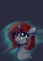 Size: 595x841 | Tagged: safe, artist:php145, artist:reterica, imported from derpibooru, oc, oc only, pony, unicorn, bust, simple background, solo