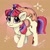 Size: 1280x1281 | Tagged: safe, artist:radioaxi, artist:reterica, imported from derpibooru, moondancer, donut pony, food pony, monster pony, original species, pony, unicorn, :3, cheek fluff, chest fluff, cute, dancerbetes, donut, donyatsu, ear fluff, female, food, leg fluff, looking at you, mare, monster mare, not salmon, ponified, race swap, raised hoof, smiling, solo, wat
