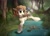 Size: 1280x931 | Tagged: safe, artist:radioaxi, artist:reterica, imported from derpibooru, oc, oc only, butterfly, earth pony, pony, snail, bell, bell collar, collar, forest, river, solo, tree, tree branch