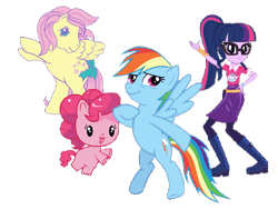 Size: 666x500 | Tagged: safe, imported from derpibooru, fluttershy, pinkie pie, rainbow dash, sci-twi, twilight sparkle, earth pony, pegasus, pony, equestria girls, equestria girls series, spoiler:eqg series (season 2), background removed, g1