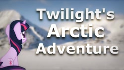 Size: 1280x720 | Tagged: safe, artist:msbreeze, imported from derpibooru, twilight sparkle, pony, unicorn, female, link in source, mare, solo, thumbnail, title card, twilight's arctic adventure, unicorn twilight, youtube link
