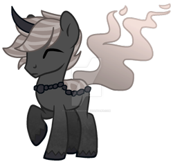 Size: 900x853 | Tagged: safe, artist:cherri-crimzon, imported from derpibooru, oc, oc only, oc:coal, original species, pond pony, deviantart watermark, male, obtrusive watermark, simple background, solo, stallion, transparent background, watermark