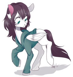 Size: 900x943 | Tagged: safe, artist:laceymod, imported from derpibooru, oc, oc only, pegasus, pony, clothes, hoodie, male, simple background, solo, stallion, white background