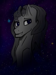 Size: 780x1040 | Tagged: safe, artist:staziroch, imported from derpibooru, oc, oc only, oc:stal shraudir, earth pony, pony, bust, portrait, solo, space