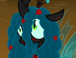 Size: 1300x1000 | Tagged: safe, edit, edited screencap, editor:katya, imported from derpibooru, screencap, queen chrysalis, changeling, changeling queen, the beginning of the end, beautiful, female, lipstick, solo