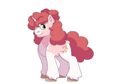 Size: 1280x854 | Tagged: safe, artist:itstechtock, imported from derpibooru, oc, oc only, oc:cherry blossom, oc:cherry blossom (itstechtock), pony, unicorn, female, horn, mare, offspring, parent:big macintosh, parent:sugar belle, parents:sugarmac, simple background, solo, transparent background, unicorn oc