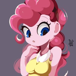 Size: 1432x1432 | Tagged: safe, alternate version, artist:tohupo, imported from derpibooru, pinkie pie, human, equestria girls, cropped, female, open mouth, sleeveless, solo