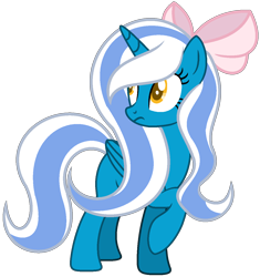 Size: 1176x1252 | Tagged: safe, artist:cosmic-wonders, imported from derpibooru, oc, oc only, oc:fleurbelle, alicorn, pony, alicorn oc, bow, female, hair bow, mare