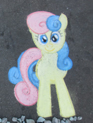 Size: 942x1256 | Tagged: safe, artist:malte279, imported from derpibooru, bon bon, sweetie drops, pony, chalk drawing, traditional art