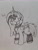 Size: 2576x1932 | Tagged: safe, artist:drheartdoodles, imported from derpibooru, princess celestia, alicorn, pony, alternate hairstyle, bracelet, chest fluff, collar, female, fishnets, goth, jewelry, owo, punklestia, solo, traditional art
