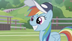 Size: 1448x827 | Tagged: safe, imported from derpibooru, screencap, rainbow dash, pegasus, pony, 2 4 6 greaaat, coach rainbow dash, cute, dashabetes, female, mare, solo, toothy grin