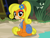 Size: 2548x1948 | Tagged: safe, artist:badumsquish, derpibooru exclusive, imported from derpibooru, earth pony, pony, beach, clothes, coco bandicoot, coveralls, crash bandicoot, crash bandicoot (series), cute, female, flower, flower in hair, looking at you, ponified, sitting, smiling, solo, tropical