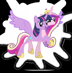 Size: 1254x1285 | Tagged: safe, artist:theunknowenone1, imported from derpibooru, princess cadance, twilight sparkle, alicorn, pony, fusion, twilight sparkle (alicorn)