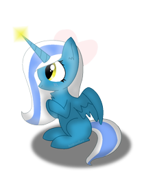 Size: 848x938 | Tagged: safe, artist:hoshiwifurs, imported from derpibooru, oc, oc:fleurbelle, alicorn, adorabelle, alicorn oc, bow, chibi, cute, female, hair bow, magic, mare