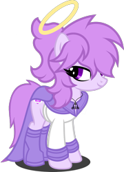 Size: 1280x1776 | Tagged: safe, artist:buckeyescozycafe, artist:fletcherthehuntress, imported from derpibooru, oc, oc only, oc:indigo, earth pony, pony, female, halo, mare, simple background, solo, transparent background