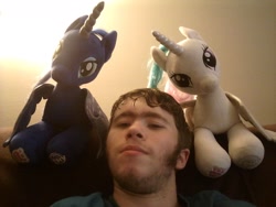 Size: 1600x1200 | Tagged: safe, deleted from derpibooru, imported from derpibooru, princess celestia, princess luna, alicorn, human, irl, irl human, photo, plushie, selfie