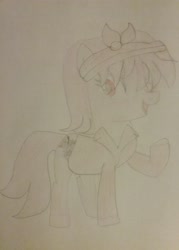 Size: 1861x2592 | Tagged: safe, artist:jaredking179, artist:jaredking779, imported from derpibooru, oc, oc only, oc:strawberry banana, pony, clothes, female, headband, mare, older, traditional art
