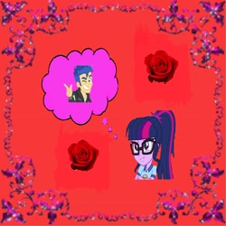 Size: 3464x3464 | Tagged: safe, edit, imported from derpibooru, flash sentry, sci-twi, twilight sparkle, best trends forever, equestria girls, equestria girls series, legend of everfree, female, flashlight, male, sciflash, shipping, straight