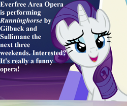 Size: 864x720 | Tagged: safe, edit, edited screencap, imported from derpibooru, screencap, rarity, pony, to where and back again, bronybait, cropped, cute, cutie map, gilbert and sullivan, raribetes, ruddigore, speech, twilight's castle