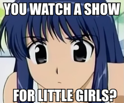 Size: 547x457 | Tagged: safe, deleted from derpibooru, imported from derpibooru, human, anime, caption, female, image macro, op is a duck, op is trying to start shit, school rumble, solo, text