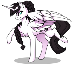 Size: 2000x1724 | Tagged: safe, artist:hazepages, artist:xn-d, imported from derpibooru, oc, oc only, oc:daria, alicorn, pony, alicorn oc, base used, braid, chest fluff, female, mare, prancing, simple background, smiling, tattoo, transparent background