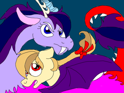 Size: 1024x768 | Tagged: safe, artist:estories, artist:wolfspiritclan, imported from derpibooru, oc, oc:alice goldenfeather, draconequus, pegasus, pony, draconequus oc