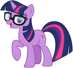 Size: 6404x5999 | Tagged: safe, artist:andoanimalia, deleted from derpibooru, imported from derpibooru, sci-twi, twilight sparkle, pony, unicorn, equestria girls, equestria girls series, spring breakdown, spoiler:eqg series (season 2), absurd resolution, cutie mark, equestria girls ponified, female, glasses, happy, open mouth, ponified, raised hoof, simple background, solo, transparent background, unicorn sci-twi, vector