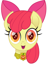 Size: 1130x1500 | Tagged: safe, artist:cloudy glow, artist:cloudyglow, imported from derpibooru, apple bloom, earth pony, pony, bow, cute, element of honesty, female, looking at you, movie accurate, simple background, transparent background