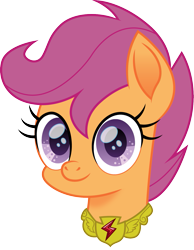 Size: 1161x1500 | Tagged: safe, artist:cloudy glow, artist:cloudyglow, imported from derpibooru, scootaloo, pegasus, pony, cute, element of loyalty, female, looking at you, movie accurate, simple background, smiling, transparent background