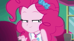 Size: 1920x1080 | Tagged: safe, imported from derpibooru, screencap, pinkie pie, equestria girls, equestria girls series, tip toppings, tip toppings: applejack, spoiler:eqg series (season 2), animated, candy, cherry, evil grin, evil laugh, female, food, geode of sugar bombs, grin, laughing, magical geodes, smiling, sneaky, solo, sound, spoon, webm