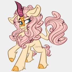 Size: 1024x1024 | Tagged: safe, artist:crimmharmony, imported from derpibooru, fluttershy, kirin, female, kirin fluttershy, kirin-ified, simple background, solo, species swap