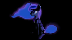 Size: 1920x1080 | Tagged: safe, artist:aetriphous, imported from derpibooru, princess luna, pony, digital art, eyelashes, female, glow, glowing, glowing mane, glowing tail, practice, sitting, solo