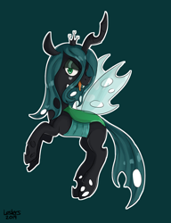 Size: 2000x2600 | Tagged: safe, artist:leslers, imported from derpibooru, queen chrysalis, changeling, changeling queen, crown, female, jewelry, regalia, solo