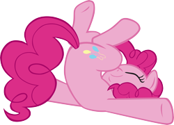 Size: 6332x4561 | Tagged: safe, artist:memnoch, imported from derpibooru, pinkie pie, pony, absurd resolution, cute, diapinkes, eyes closed, female, legs in air, simple background, solo, transparent background, vector