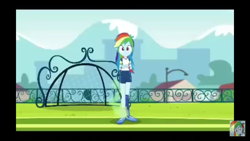 Size: 1280x720 | Tagged: safe, imported from derpibooru, screencap, rainbow dash, equestria girls, equestria girls series, sock it to me, sock it to me: bulk biceps, spoiler:eqg series (season 2), female, foot odor, outdoors, smelly, soccer field, solo